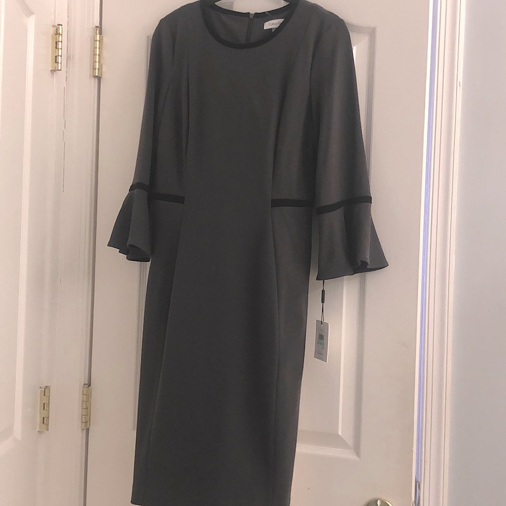 Charcoal gray Calvin Klein dress .